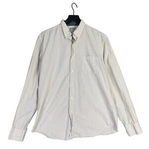 J.Crew Quality Woven Shirts Mens‎ L Beige Plaid Cotton Button Down Long Sleeve